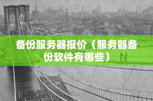 备份服务器报价（服务器备份软件有哪些）