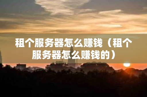 租个服务器怎么赚钱（租个服务器怎么赚钱的）