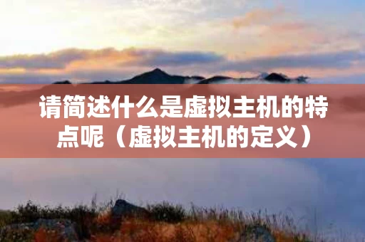 请简述什么是虚拟主机的特点呢（虚拟主机的定义）