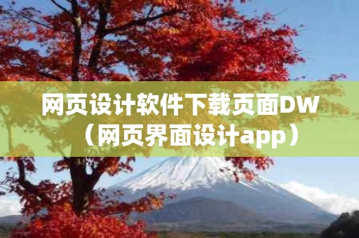 网页设计软件下载页面DW（网页界面设计app）