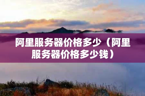 阿里服务器价格多少（阿里服务器价格多少钱）