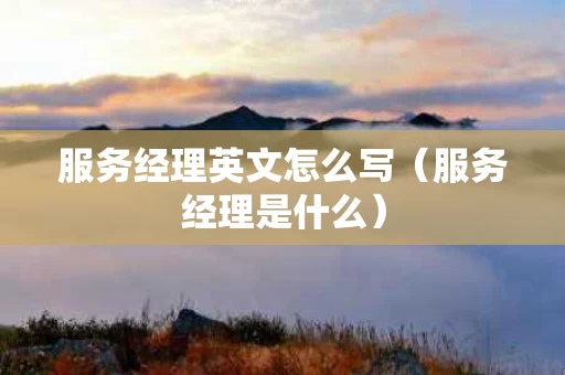 服务经理英文怎么写（服务经理是什么）