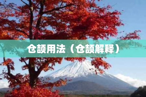 仓颉用法（仓颉解释）