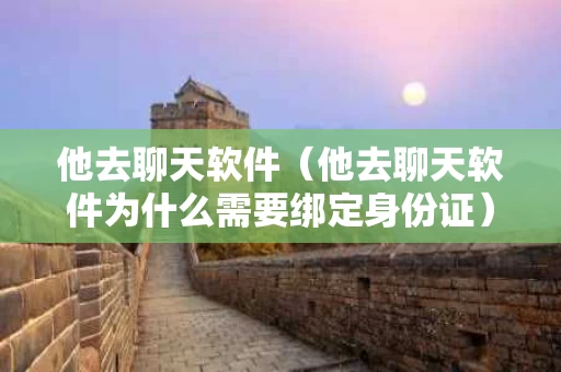 他去聊天软件（他去聊天软件为什么需要绑定身份证）