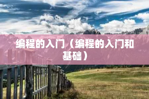 编程的入门（编程的入门和基础）