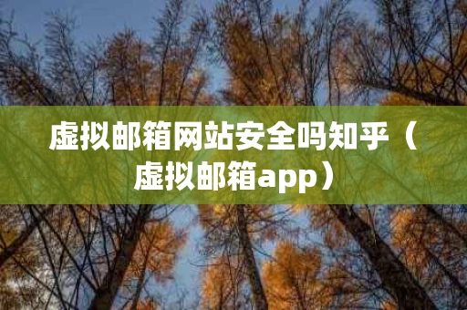 虚拟邮箱网站安全吗知乎（虚拟邮箱app）