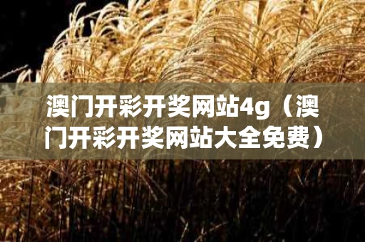 澳门开彩开奖网站4g（澳门开彩开奖网站大全免费）