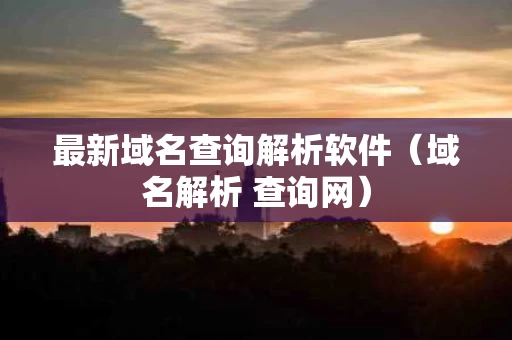 最新域名查询解析软件（域名解析 查询网）