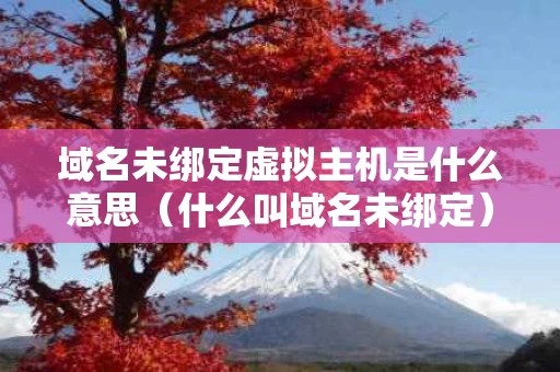 域名未绑定虚拟主机是什么意思（什么叫域名未绑定）