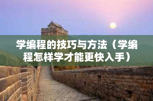 学编程的技巧与方法（学编程怎样学才能更快入手）