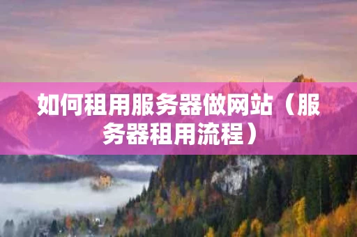 如何租用服务器做网站（服务器租用流程）