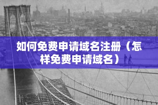如何免费申请域名注册（怎样免费申请域名）