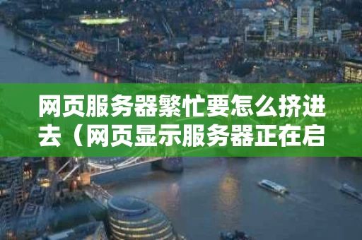 网页服务器繁忙要怎么挤进去（网页显示服务器正在启动,请稍后再试）
