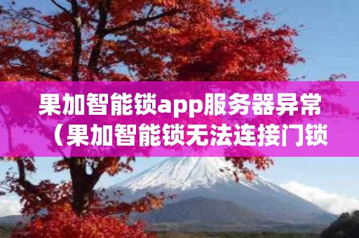 果加智能锁app服务器异常（果加智能锁无法连接门锁）