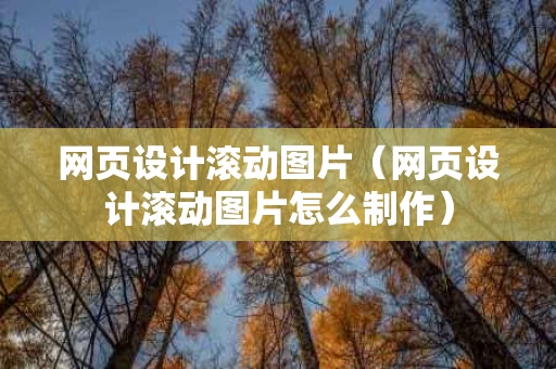 网页设计滚动图片（网页设计滚动图片怎么制作）
