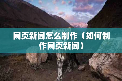 网页新闻怎么制作（如何制作网页新闻）