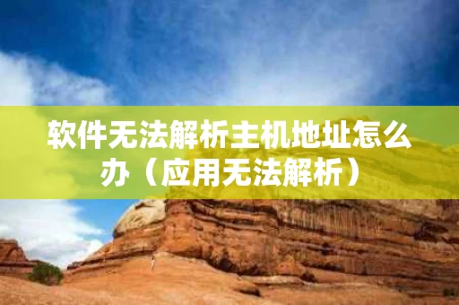 软件无法解析主机地址怎么办（应用无法解析）