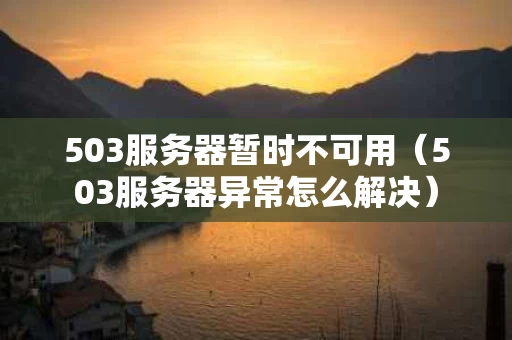 503服务器暂时不可用（503服务器异常怎么解决）