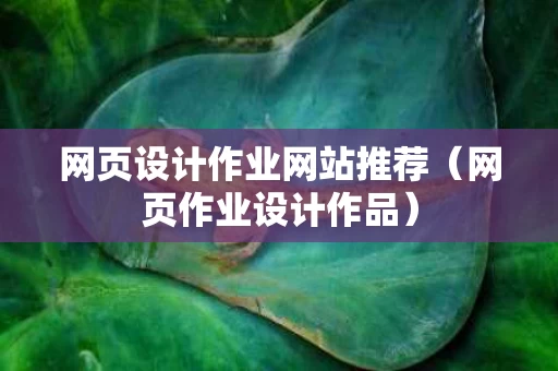 网页设计作业网站推荐（网页作业设计作品）
