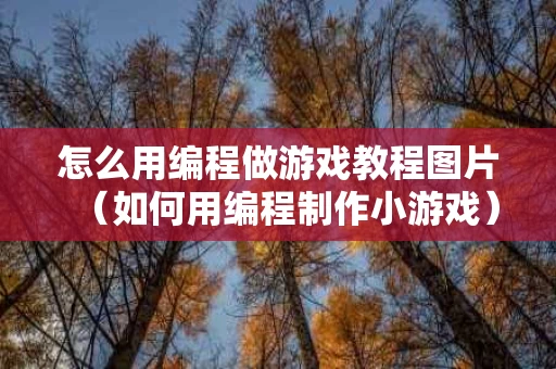 怎么用编程做游戏教程图片（如何用编程制作小游戏）