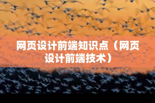 网页设计前端知识点（网页设计前端技术）