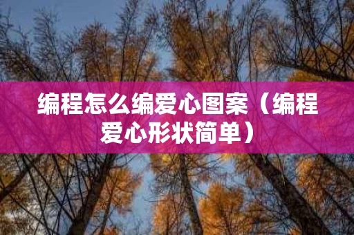 编程怎么编爱心图案（编程爱心形状简单）