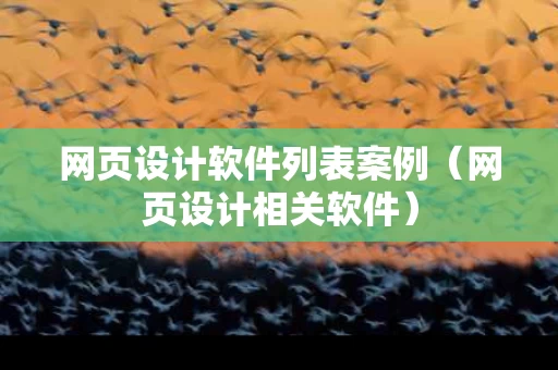 网页设计软件列表案例（网页设计相关软件）