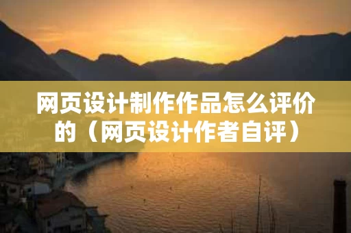 网页设计制作作品怎么评价的（网页设计作者自评）