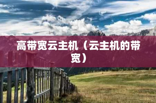 高带宽云主机（云主机的带宽）
