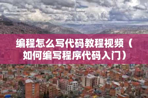 编程怎么写代码教程视频（如何编写程序代码入门）