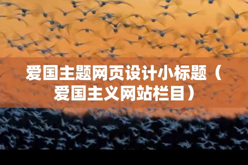 爱国主题网页设计小标题（爱国主义网站栏目）