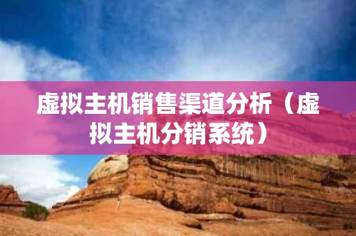 虚拟主机销售渠道分析（虚拟主机分销系统）