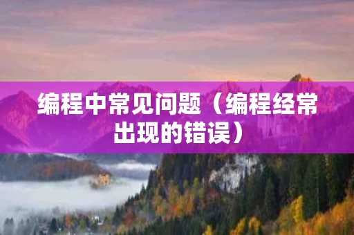 编程中常见问题（编程经常出现的错误）