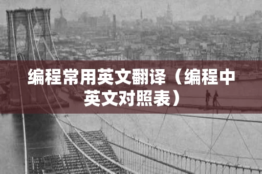 编程常用英文翻译（编程中英文对照表）