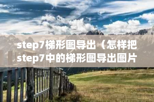 step7梯形图导出（怎样把step7中的梯形图导出图片）