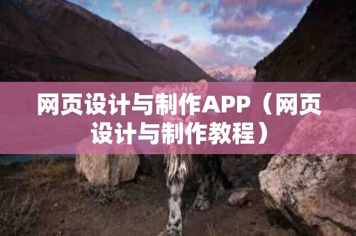 网页设计与制作APP（网页设计与制作教程）
