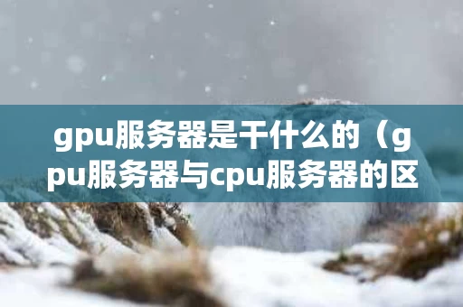 gpu服务器是干什么的（gpu服务器与cpu服务器的区别）