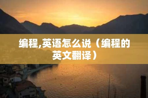 编程,英语怎么说（编程的英文翻译）