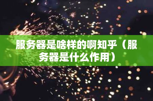 服务器是啥样的啊知乎（服务器是什么作用）