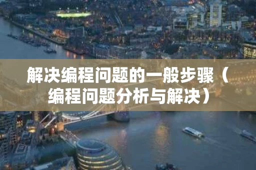 解决编程问题的一般步骤（编程问题分析与解决）