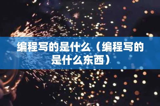 编程写的是什么（编程写的是什么东西）