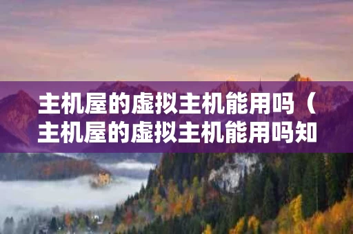 主机屋的虚拟主机能用吗（主机屋的虚拟主机能用吗知乎）