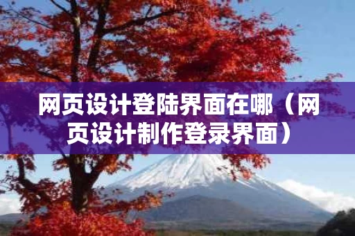 网页设计登陆界面在哪（网页设计制作登录界面）