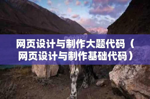 网页设计与制作大题代码（网页设计与制作基础代码）