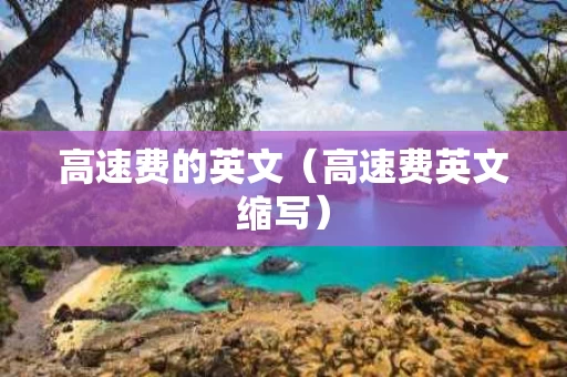 高速费的英文（高速费英文缩写）