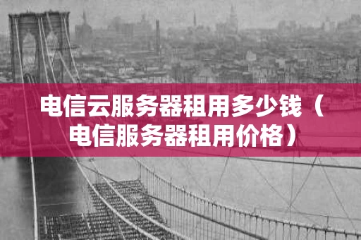 电信云服务器租用多少钱（电信服务器租用价格）