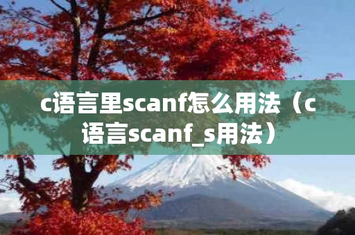 c语言里scanf怎么用法（c语言scanf_s用法）