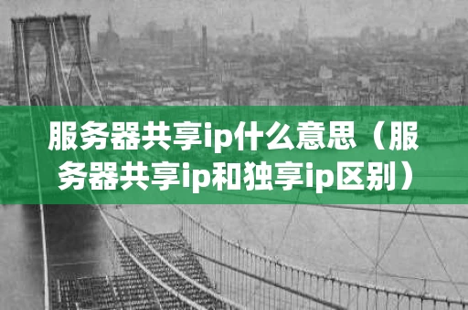 服务器共享ip什么意思（服务器共享ip和独享ip区别）