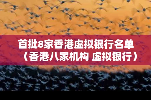 首批8家香港虚拟银行名单（香港八家机构 虚拟银行）