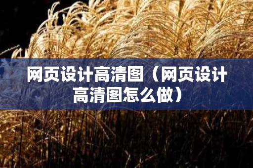 网页设计高清图（网页设计高清图怎么做）